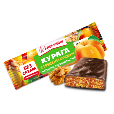 БАТОНЧИК КУРАГА С ГРЕЦКИМ ОРЕХОМ БЕЗ САХАРА